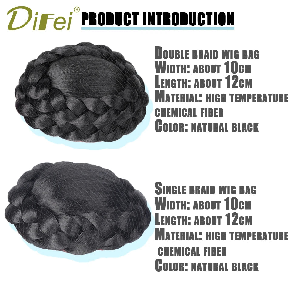 DIFEI Ball Head Synthetic Wig Bag Daughter Princess Headdress Wedding Dress Modeling Bride Wig Contract
