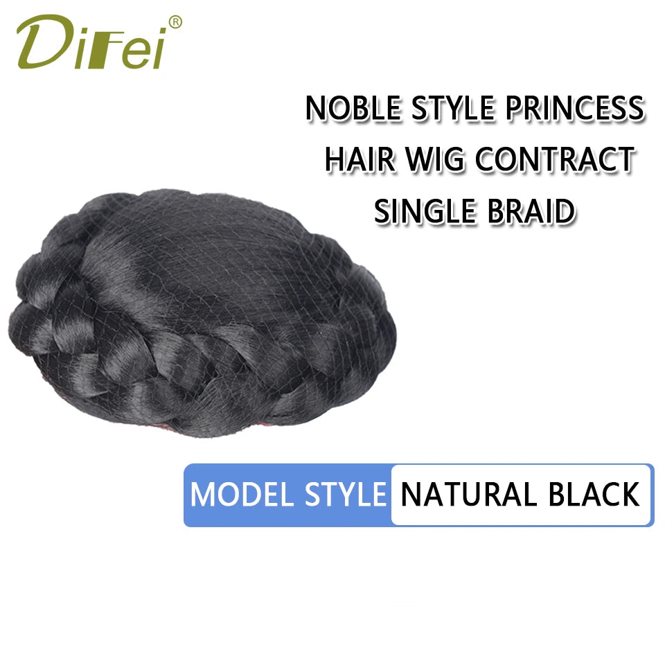 DIFEI Ball Head Synthetic Wig Bag Daughter Princess Headdress Wedding Dress Modeling Bride Wig Contract