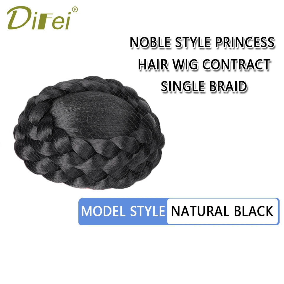DIFEI Ball Head Synthetic Wig Bag Daughter Princess Headdress Wedding Dress Modeling Bride Wig Contract
